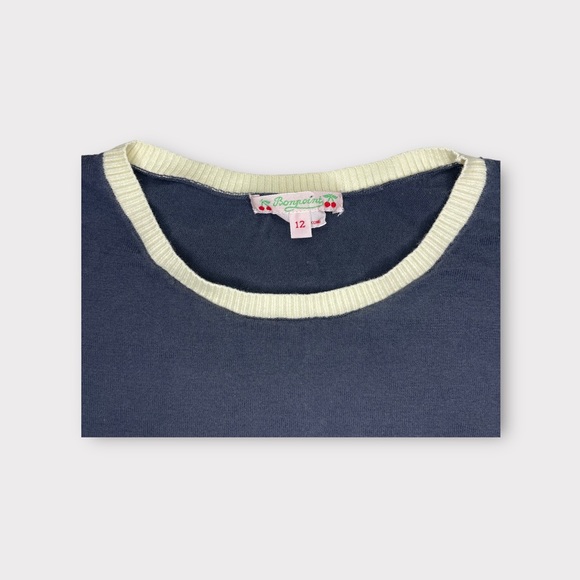 Bonpoint Round Neck Dark Gray Top - Picture 2 of 5